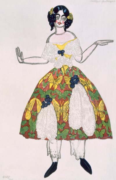 Costume for a Female Puppet, from La Boutique Fantastique by Leon Bakst